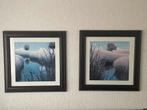 Twee ingelijste landschapsschilderijen, Antiek en Kunst, Kunst | Schilderijen | Klassiek, Ophalen