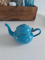Brocante blauw emaille kinderemaille fluitketel kan kannetje, Ophalen of Verzenden