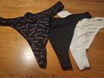 3 dames strings maat M, Kleding | Heren, Ondergoed, Verzenden, Zwart, Overige typen