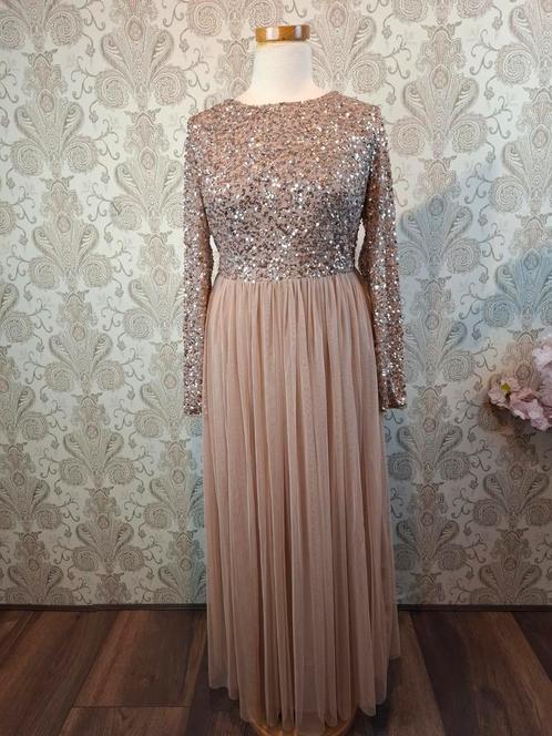 Gave avondjurk feestjurk galajurk mt 40, Kleding | Dames, Gelegenheidskleding, Zo goed als nieuw, Galajurk, Maat 38/40 (M), Beige