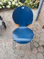 Vintage set van 4 stoelen, Ophalen, Gebruikt, Blauw, Vier