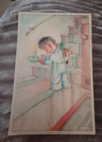 Jongetje in pyjama met kaars en beer - Karel Links, Verzenden, 1940 tot 1960, Gelopen, Kinderen