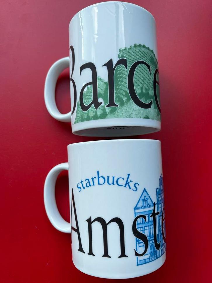 Starbucks City Mug Amsterdam Barcelona collector series mok, Huis en Inrichting, Keuken | Servies, Zo goed als nieuw, Kop(pen) en/of Schotel(s)