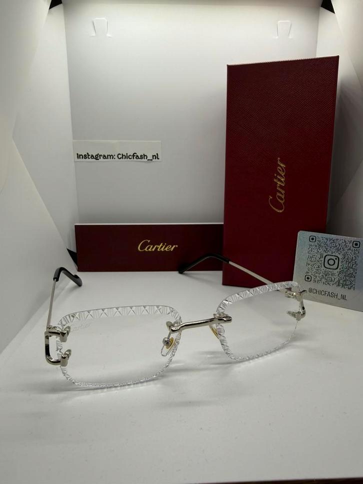 Cartier bril Diamond cut Transparante, Sieraden, Tassen en Uiterlijk, Zonnebrillen en Brillen | Heren, Zo goed als nieuw, Overige merken