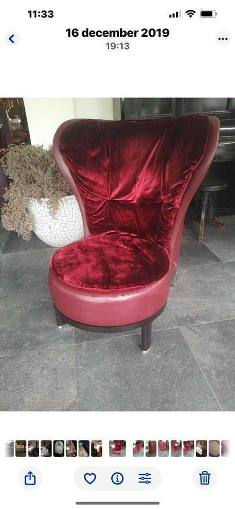 Giorgetti fauteuil - Chi Wing Lo design, Huis en Inrichting, Stoelen, Zo goed als nieuw, Eén, Leer, Rood, Ophalen