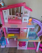 Barbie droomhuis, incl alle accessoires + doos, 115 cm hoog!, Poppenhuis, Zo goed als nieuw, Ophalen