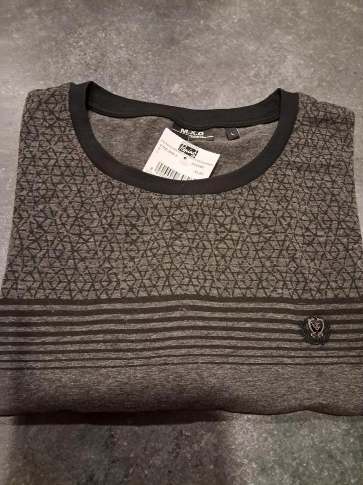 M.X.O Men kleur D. Grey Nieuw, maat L, Kleding | Heren, T-shirts, Nieuw, Maat 52/54 (L), Grijs, Ophalen of Verzenden