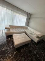 Bank Afmeting 285x223, witte leer,, Ophalen of Verzenden, Gebruikt, Leer, Gebruikt