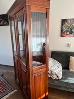 Massief Kersenhouten Vitrinekast, Ophalen, Gebruikt, 100 tot 150 cm, Kersenhout
