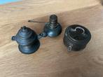 Oude olielampjes en doosje - 3 stuks, Antiek en Kunst, Ophalen of Verzenden