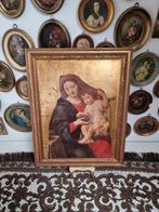 Oud groot  florentijns schilderij lijst Maria kindje religie, Ophalen of Verzenden