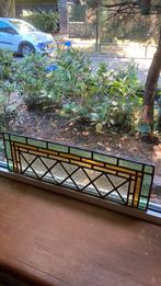 Vier identieke antieke glasin lood raampjes, Antiek en Kunst, Ophalen of Verzenden