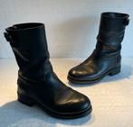 Shabbies Amsterdam stoere biker boots laarzen met riempje 37, Hoge laarzen, Shabbies Amsterdam, Zwart, Ophalen of Verzenden