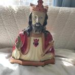 Groot vintage  borstbeeld  Heilig hart beeld Jezus 41 cm, Antiek en Kunst, Ophalen