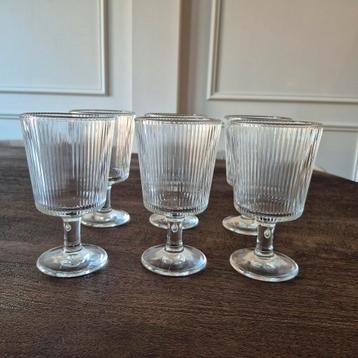 Set van 6 Vintage Ribbelglazen beschikbaar voor biedingen