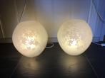 Lampen bol met bloemen wit, Ophalen of Verzenden, Zo goed als nieuw, Glas, Minder dan 50 cm