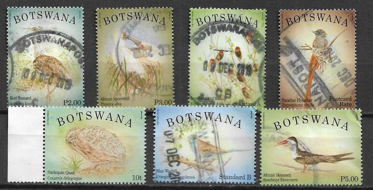Botswana 2014 Vogel Afrikaanse oehoe zandhoender koritrap, Postzegels en Munten, Postzegels | Afrika, Gestempeld, Overige landen