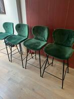 4 groene velvet  barkrukken, Huis en Inrichting, Barkrukken, Ophalen, 60 tot 90 cm, Nieuw, Metaal