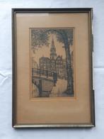 Druk/litho: Kerk op de Groenburgwal (Cornelis Brandenburg), Antiek en Kunst, Ophalen of Verzenden