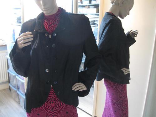 ART bijzonder zwart linnen jasje maat XXL 44 42 goede staat, Kleding | Dames, Jasjes, Kostuums en Pakken, Zo goed als nieuw, Jasje