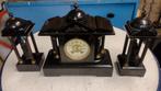 Antiek marmeren schouwstel loopt mechanisch !, Antiek en Kunst, Antiek | Klokken, Ophalen of Verzenden