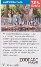 ZooParc Overloon 30% kortingsbon, Tickets en Kaartjes, Drie personen of meer, Kortingskaart