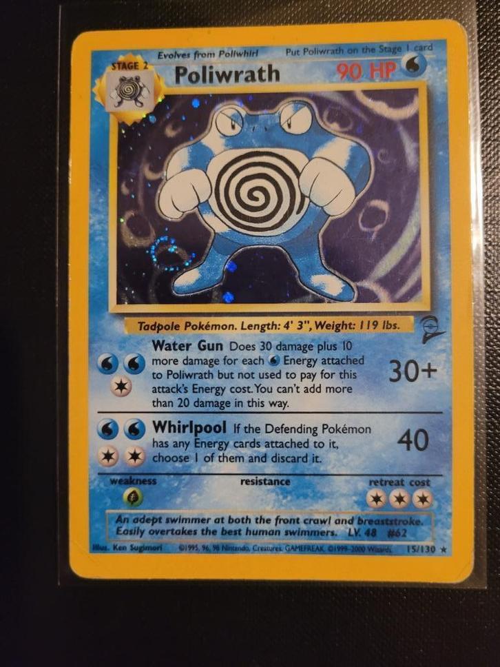 Poliwrath (B2 15) Base Set 2 - Singles, Hobby en Vrije tijd, Verzamelkaartspellen | Pokémon, Gebruikt, Losse kaart, Foil, Verzenden