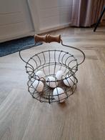 Vintage Draadmand met Houten Handvat, Ophalen of Verzenden, Gebruikt