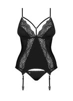 Obsessive Diyosa Jarretelkorset met String Maat S/M (702), Kleding | Dames, Ondergoed en Lingerie, Obsessive, Verzenden, Zwart