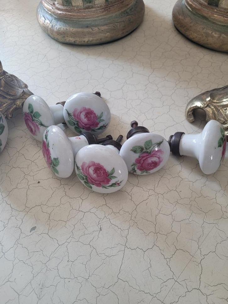 6 grote antieke porseleinen knoppen set prijs 35 euro, Antiek en Kunst, Curiosa en Brocante, Ophalen of Verzenden