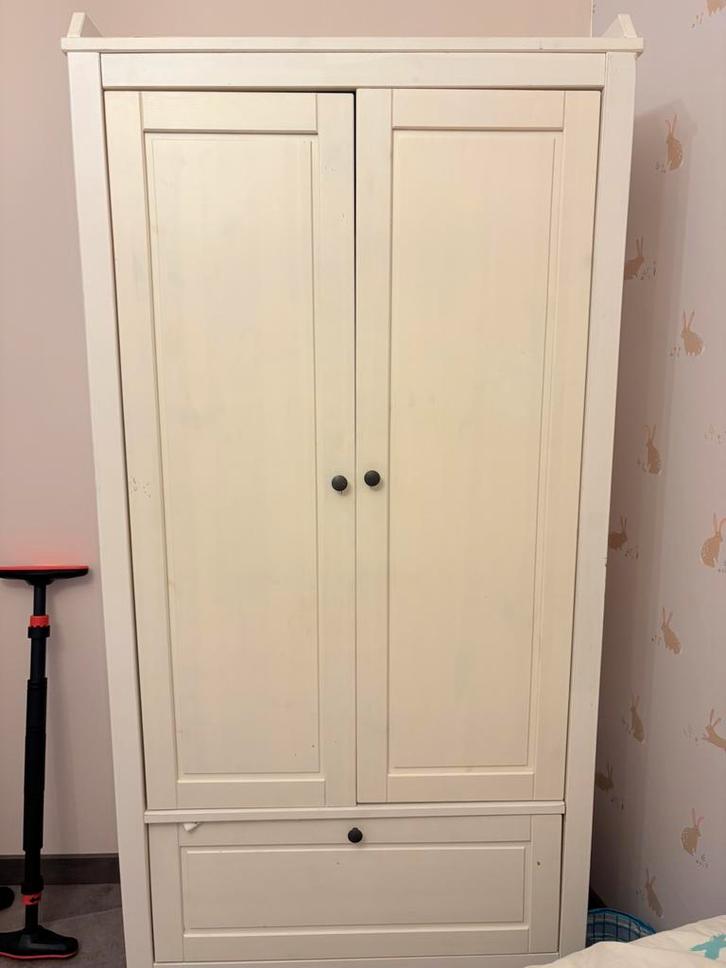 ikea SUNDVIK Kledingkast, wit, Huis en Inrichting, Kasten | Kledingkasten, Zo goed als nieuw, 200 cm of meer, 25 tot 50 cm, Ophalen