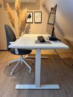 Bureau IKEA zit/sta wit 120x70, Ophalen of Verzenden, In hoogte verstelbaar, Zo goed als nieuw
