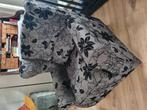 Nette oorfauteuil, antraciet met zwarte bloemen, Huis en Inrichting, Fauteuils, Ophalen, Zo goed als nieuw, Stof