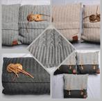 Knit Factory kussens/woondeken Grijs/ Antraciet/ Beige, Ophalen of Verzenden, Zo goed als nieuw, Grijs, Vierkant