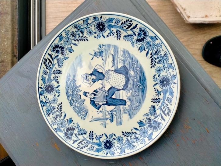 Delfts Blauw Bord met afbeelding, Antiek en Kunst, Antiek | Wandborden en Tegels, Ophalen of Verzenden