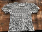 Shirt Wit met zwarte stippen mt XS, Wit, Ophalen of Verzenden, Zo goed als nieuw, Korte mouw