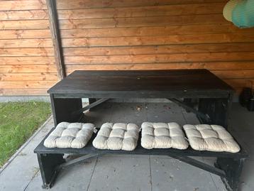 Tuinset zwart steigerhout beschikbaar voor biedingen