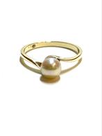 8k gouden ring met een parel, Sieraden, Tassen en Uiterlijk, Ringen, Ophalen of Verzenden, Zo goed als nieuw, 17 tot 18, Dame
