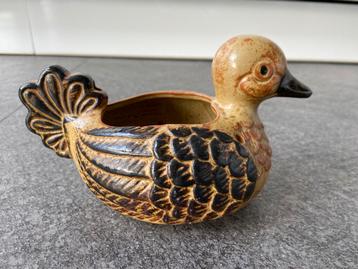 Vintage retto aardewerk (hang) bloempotje vorm eend beschikbaar voor biedingen