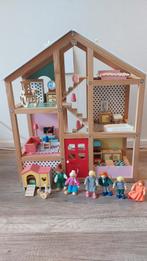 Houten Poppenhuis van Hema, Kinderen en Baby's, Speelgoed | Poppenhuizen, Ophalen, Gebruikt, Poppenhuis