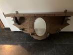 massief houten antieke kapstok met spiegel, Huis en Inrichting, Woonaccessoires | Kapstokken, Gebruikt, Minder dan 100 cm, Hout