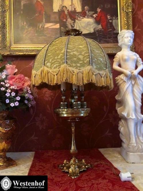 Grote brocante tafellamp / staande lamp antiek barok, Huis en Inrichting, Lampen | Tafellampen, Gebruikt, Minder dan 50 cm, Overige materialen