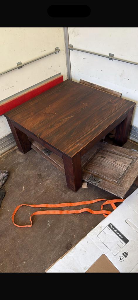 Teak salontafel zgan, 100 tot 150 cm, Zo goed als nieuw, Minder dan 50 cm, Rechthoekig