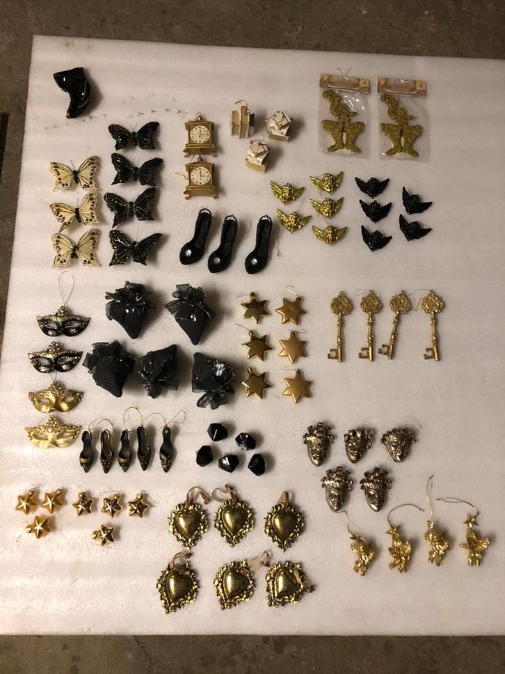 Diverse kerstboom accessoires (zwart/goud/wit), Diversen, Kerst, Zo goed als nieuw, Ophalen of Verzenden