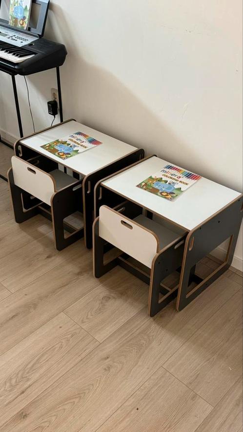 Montessori Dove Eethoek Set- Hout of- Antraciet- 3 stuk!, Kinderen en Baby's, Kinderkamer | Tafels en Stoelen, Nieuw, Stoel(en)