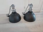 Twee Industriële hanglampen antraciet staal., Ophalen, Zo goed als nieuw, Metaal