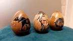 Set van 3 stuks spek stenen eieren met leuke safari dieren, Antiek en Kunst, Ophalen of Verzenden