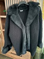 Zwarte mantel met bont rand, Kleding | Dames, Ophalen of Verzenden, Zo goed als nieuw, Zwart, Jas of Mantel