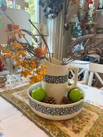 Lampetstel Lila Accenten, Huis en Inrichting, Gebruikt, Porselein of Keramiek, Schaal, Rond