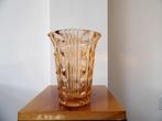 Art Deco Boheemse Vaas Stolzle, orange